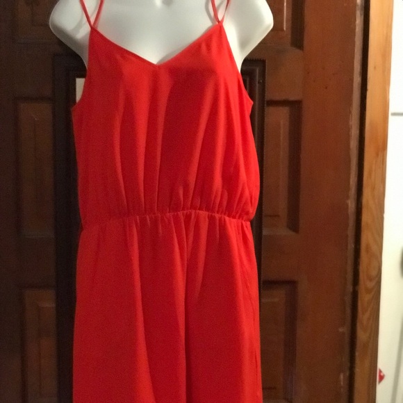 BANANA REPUBLIC RED SUMMER DRESS - Picture 1 of 1